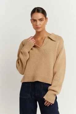 DISSH Boutiques COLBIE WHEAT KNIT JUMPER CLOTHING