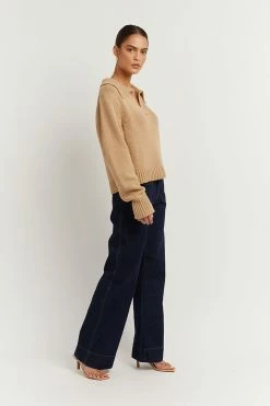 DISSH Boutiques COLBIE WHEAT KNIT JUMPER CLOTHING