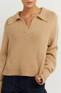 DISSH Boutiques COLBIE WHEAT KNIT JUMPER CLOTHING