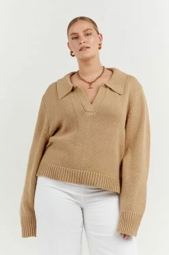 DISSH Boutiques COLBIE WHEAT KNIT JUMPER CLOTHING