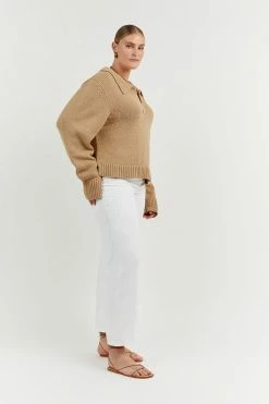 DISSH Boutiques COLBIE WHEAT KNIT JUMPER CLOTHING