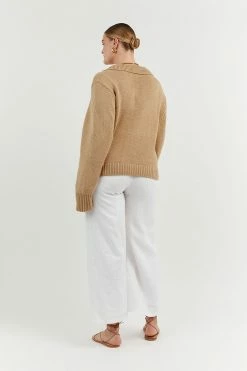 DISSH Boutiques COLBIE WHEAT KNIT JUMPER CLOTHING