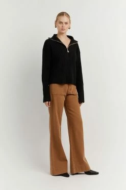 DISSH Boutiques CLOTHING ORION BLACK RIB KNIT JUMPER