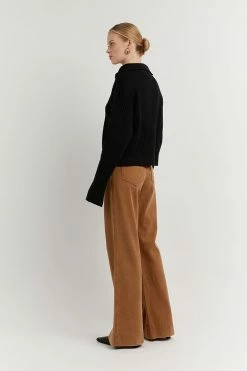 DISSH Boutiques CLOTHING ORION BLACK RIB KNIT JUMPER