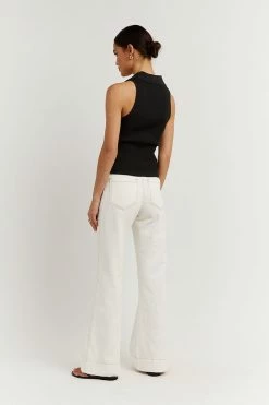 DISSH Boutiques CLOTHING FENTON BLACK COLLARED KNIT TOP