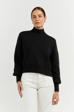 DISSH Boutiques EDNA BLACK KNIT JUMPER