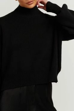 DISSH Boutiques EDNA BLACK KNIT JUMPER
