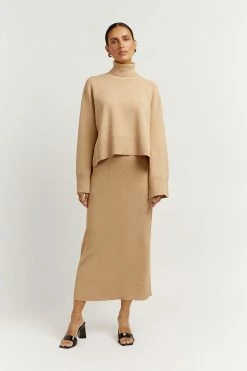 DISSH Boutiques ERIC WARM WHEAT ROLL NECK JUMPER