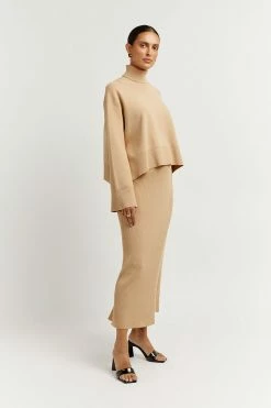 DISSH Boutiques ERIC WARM WHEAT ROLL NECK JUMPER