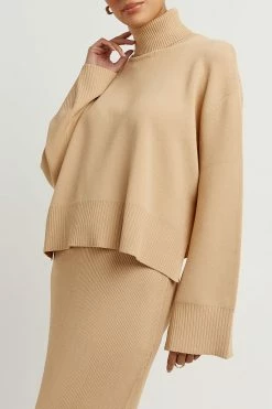 DISSH Boutiques ERIC WARM WHEAT ROLL NECK JUMPER
