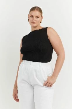 DISSH Boutiques ARIA BLACK KNIT TANK CLOTHING