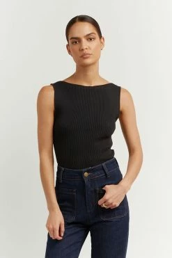 DISSH Boutiques ARIA BLACK KNIT TANK CLOTHING