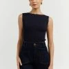 DISSH Boutiques ARIA NAVY KNIT TANK