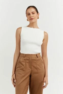 DISSH Boutiques ARIA OFF WHITE KNIT TANK