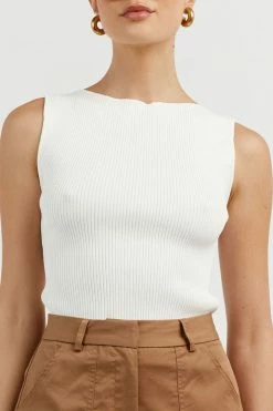 DISSH Boutiques ARIA OFF WHITE KNIT TANK
