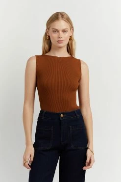 DISSH Boutiques ARIA TAN KNIT TANK