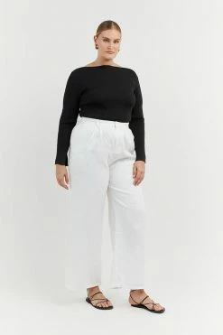 DISSH Boutiques ARIA BLACK KNIT SLEEVED TOP CLOTHING