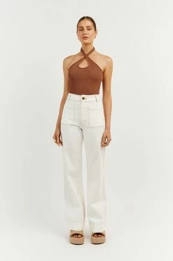 DISSH Boutiques TONI MOCHA HALTER KNIT TANK SUNMOTION RUNWAY