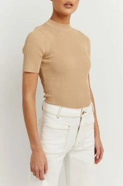DISSH Boutiques CLOTHING DONNA WARM WHEAT SHORT SLEEVE KNIT