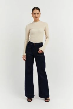 DISSH Boutiques DONNA STONE SLEEVED KNIT TOP