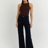 DISSH Boutiques CLOTHING OSCAR BITTER CHOC HIGH NECK TOP