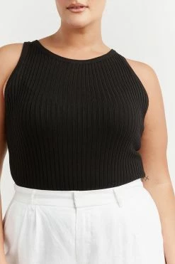 DISSH Boutiques OSCAR BLACK HIGH NECK TOP