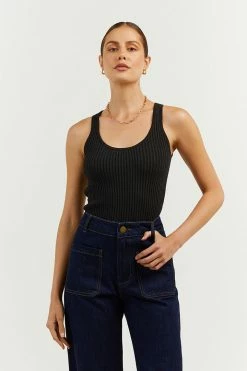 DISSH Boutiques VICTORIA BLACK KNIT TANK CLOTHING