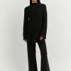 DISSH Boutiques HENLEY BLACK SLEEVED KNIT TUNIC