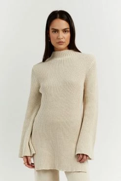 DISSH Boutiques CLOTHING HENLEY STONE SLEEVED KNIT TUNIC
