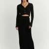 DISSH Boutiques MAX BLACK BUTTON UP KNIT TOP CLOTHING
