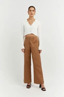 DISSH Boutiques CLOTHING MAX OFF WHITE BUTTON UP KNIT TOP