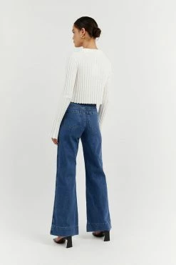 DISSH Boutiques CLOTHING MAX OFF WHITE BUTTON UP KNIT TOP