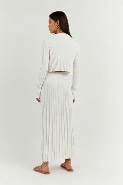 DISSH Boutiques CLOTHING MAX OFF WHITE BUTTON UP KNIT TOP