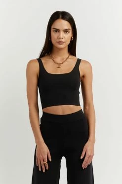 DISSH Boutiques MARA BLACK KNIT TOP CLOTHING