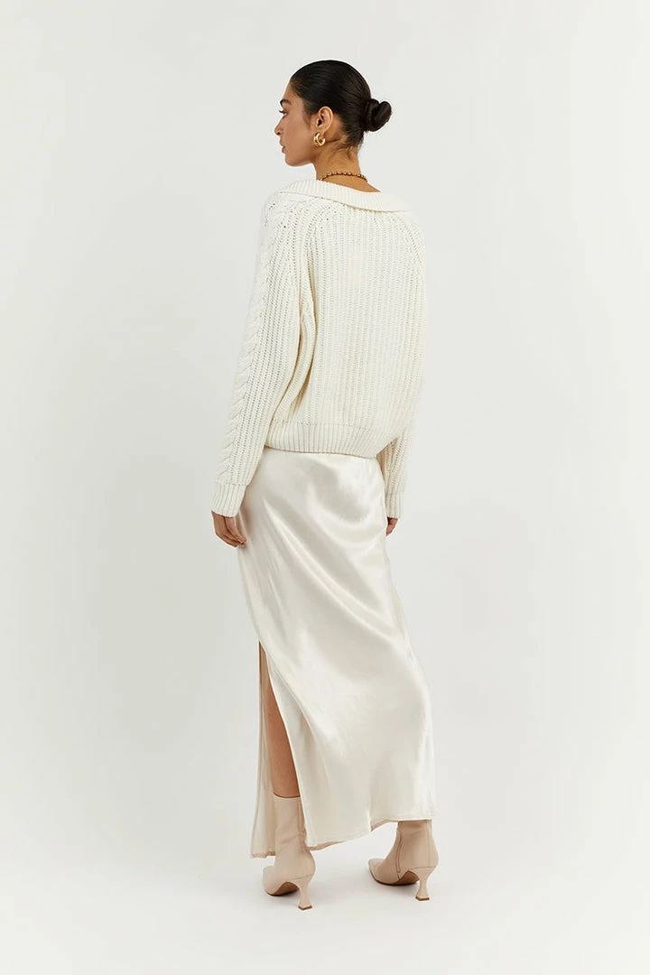Deals ๐ DISSH Boutiques JORDAN WHITE COLLARED KNIT JUMPER ๐ 4 DISSH Boutiques JORDAN WHITE COLLARED KNIT JUMPER