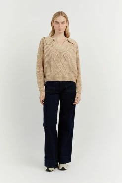 DISSH Boutiques JORDAN WHEAT COLLARED KNIT JUMPER
