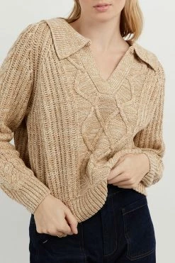 DISSH Boutiques JORDAN WHEAT COLLARED KNIT JUMPER
