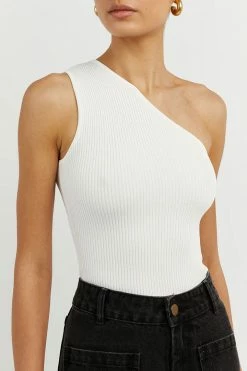 DISSH Boutiques MOSMAN OFF WHITE ONE SHOULDER TOP