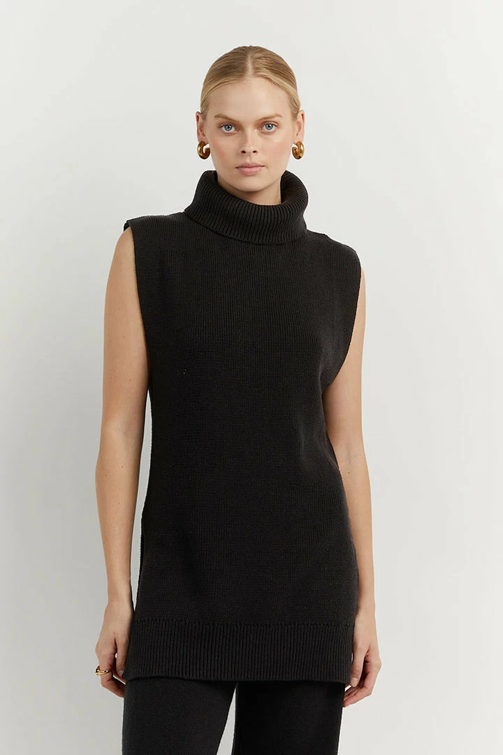 Outlet ๐ฏ DISSH Boutiques CLOTHING RORY BLACK ROLL NECK VEST ๐ฅ 3 DISSH Boutiques CLOTHING RORY BLACK ROLL NECK VEST