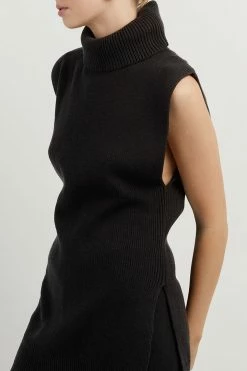 Outlet ๐ฏ DISSH Boutiques CLOTHING RORY BLACK ROLL NECK VEST ๐ฅ 11 DISSH Boutiques CLOTHING RORY BLACK ROLL NECK VEST