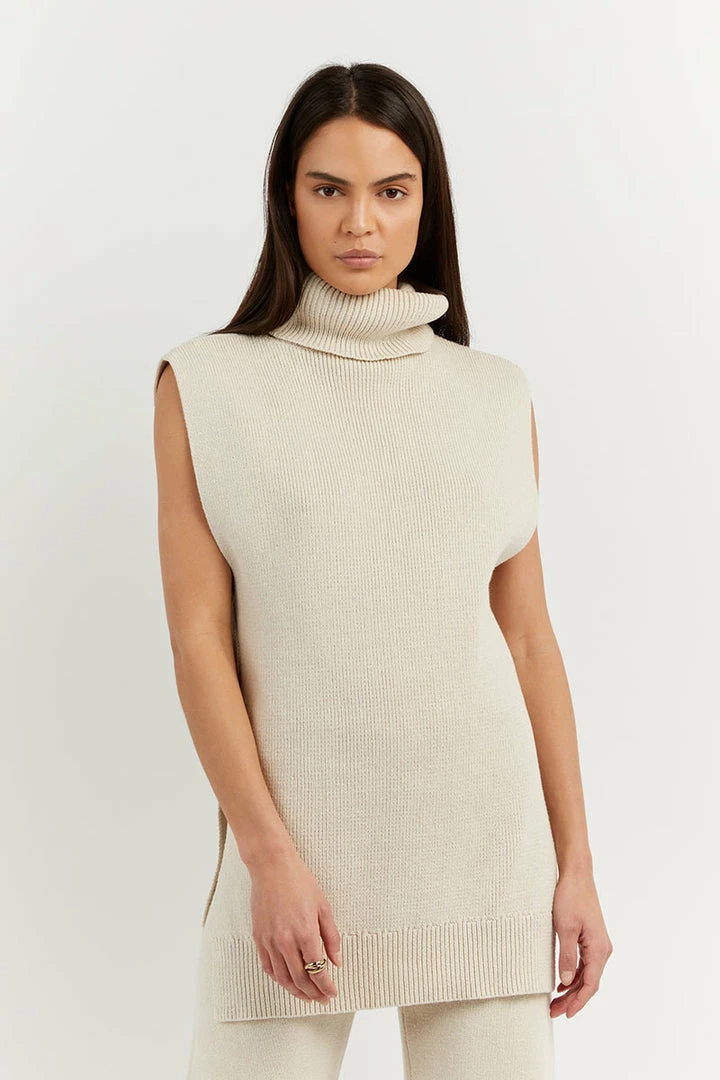 Budget ๐ DISSH Boutiques CLOTHING RORY STONE ROLL NECK VEST ๐ 3 DISSH Boutiques CLOTHING RORY STONE ROLL NECK VEST