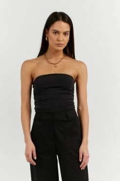 DISSH Boutiques CARRIE BLACK BANDEAU KNIT TOP