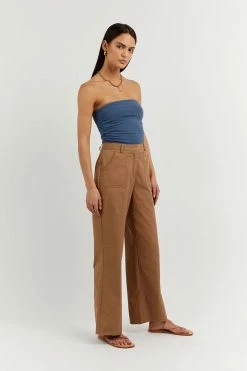 DISSH Boutiques CARRIE STEELE BLUE BANDEAU KNIT TOP CLOTHING