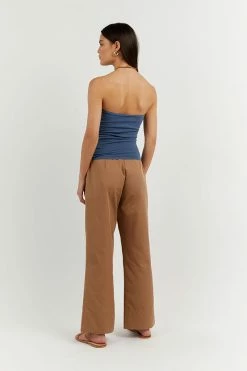 DISSH Boutiques CARRIE STEELE BLUE BANDEAU KNIT TOP CLOTHING