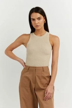 DISSH Boutiques CLOTHING JENNA OAT MARLE KNIT TANK