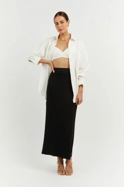 DISSH Boutiques JACQUES BLACK KNIT MIDI SKIRT