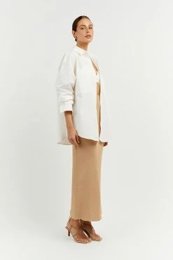 DISSH Boutiques CLOTHING JACQUES WARM WHEAT KNIT MIDI SKIRT