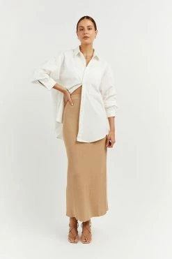 DISSH Boutiques CLOTHING JACQUES WARM WHEAT KNIT MIDI SKIRT