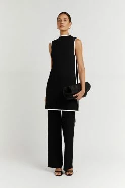 DISSH Boutiques THE BUMP FRIENDLY EDIT BINDING BLACK KNIT PANT
