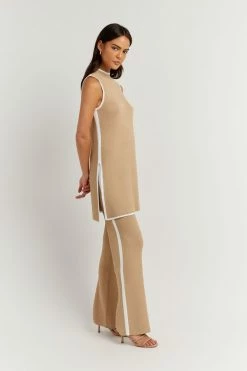 DISSH Boutiques BINDING WHEAT KNIT PANT